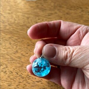 Blue Glass Pendant Necklace